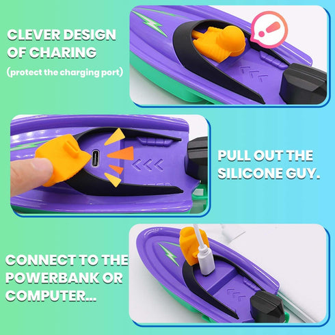 8-12 Summer Remote Control Boat for Kids with Inflatable Bumper Rechargeable Battery USB Charge rc Boat for Pool Kids