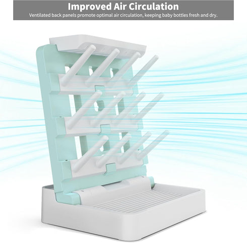 Countertop-Holds 12 Baby Bottle Drying Rack, Vertical Standing Bottle Dryer Rack Holder-Space Saving Baby Bottle Drying