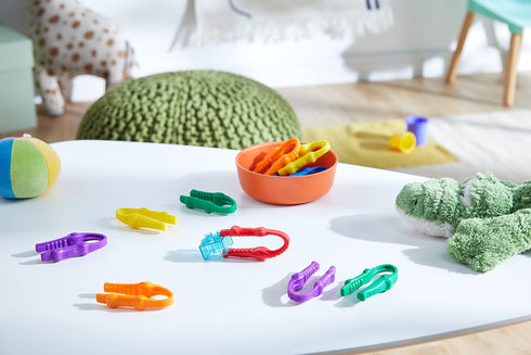 Learning Resources Gator Grabber Tweezers - 12 Pieces, Ages 2+, Fine Motor Tweezers for Kids
