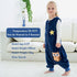 MICHLEY Toddler Sleeping Sack with Feet, Newborn Infant Sleeveless Sleeping Bag, Dark Blue Owl for 3-5T
