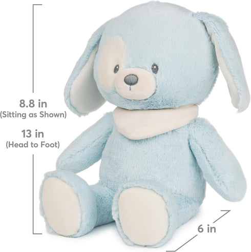 GUND Baby Sustainable Puppy Plush, 13” Stuffed Animal Made from Recycled Materials, Blue/Cream