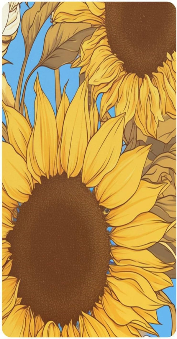 Bseiialft Yellow Sunflowers Floral Crib Sheets for Boys Girls Soft and Breathable Cotton