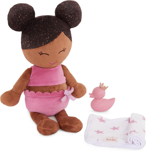 Babi 14" Baby Doll - Bath Theme with Water Toys, Deep Tone & Removable Clothes, Suitable for 2 Years and Up