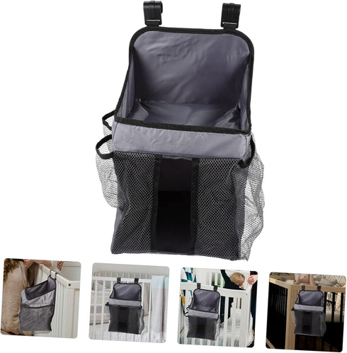 LIFKOME Baby Diaper Organizer Caddy Hanging Diaper Storage Bag Multi Pockets Waterproof Fabric for Crib and Changing