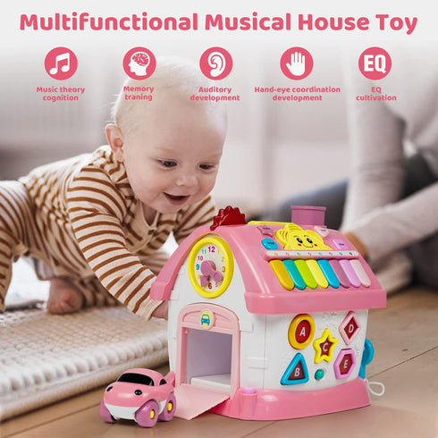 Marstone Toys for 1+ Year Old Girl Gifts, 8-in-1 Montessori Toddler Toys House with Learning and Playing, Birthday Gifts