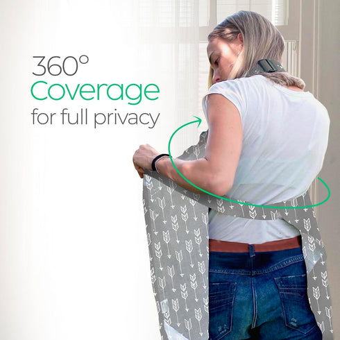 San Francisco Baby Nursing Cover - Breathable 360° Nursing Cover for Breastfeeding, Luxury Gray