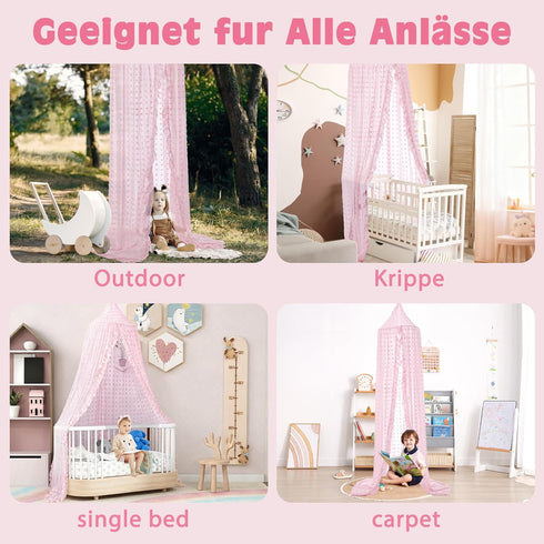 jiangcha Bed Canopy for Girls - Princess Bed Canopy - Crib Canopy for Boys and Girls Bedroom Decor, Suitable for Use