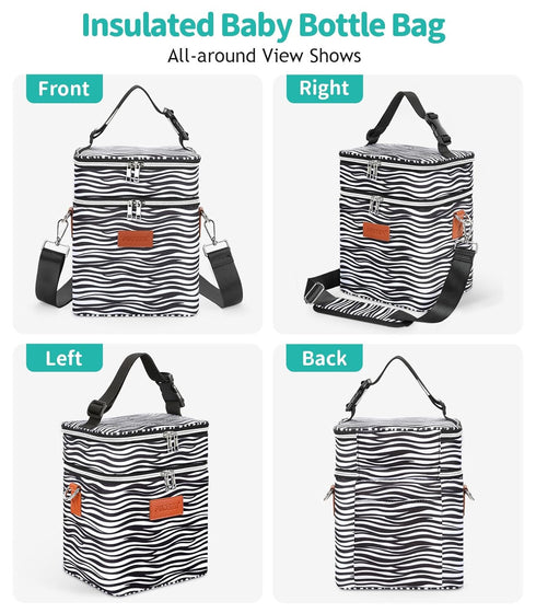 Pack, 6 9 Oz, PIIOSER Breastmilk Cooler Bag with Ice Fits Baby Bottles Up to Stylish Baby Cooler Travel Bags