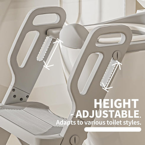 CheerKid Toddler Potty Training Toilet Seat-Alongside Foldable Potty Train Chair Adapter, Potty Seats with Steps Ladder