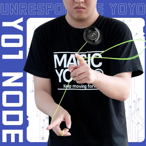 MAGICYOYO Professional Unresponsive Yoyo Y01 Node, Metal Aluminum Yo Yo for Advanced Players, Black