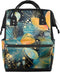 Hsnar Abstract Beautiful Flower Waterproof Diaper Bag Backpack Large Capacity Baby Bag with