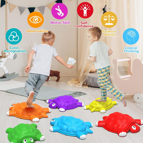 ABERLLS Stepping Stones for Kids, Turtle Balance Climbing Toys for Ages 3-7, Outdoor Indoor Sensory Play, Obstacle