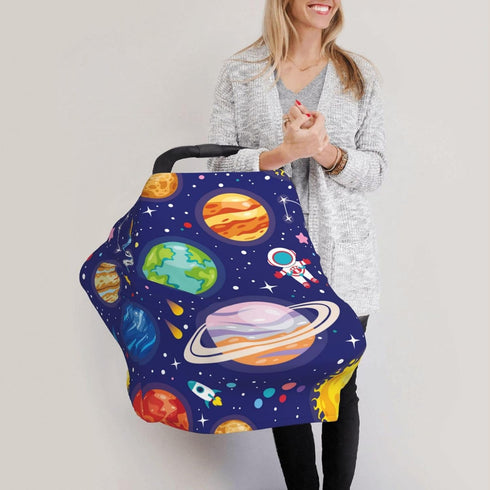 Schgap Cartoon Stars Car Seat Cover for Baby, Soft Stroller Cover Nursing Cover Breastfeeding Baby Carrier Covers