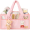YOSING Cute and Playful Pink Diaper Caddy Organizer, 13 Compartments, Adjustable, Baby