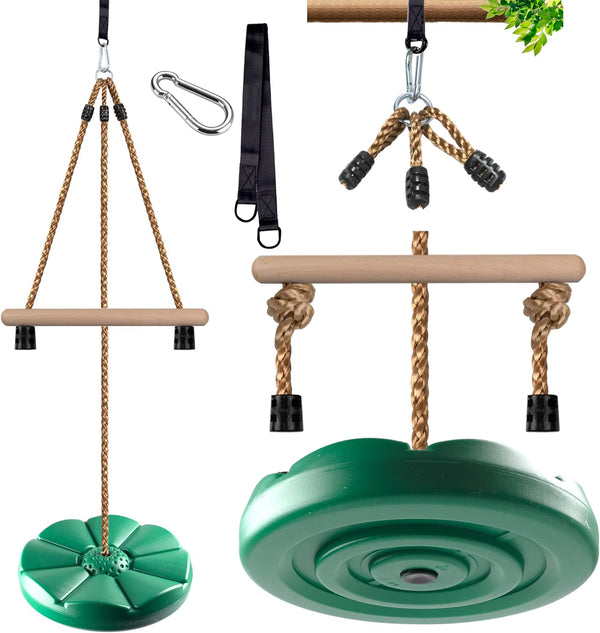 KINSPORY Disc Swing for Kids, Swing Set Accessories, 7FT Height Adjustable Gym