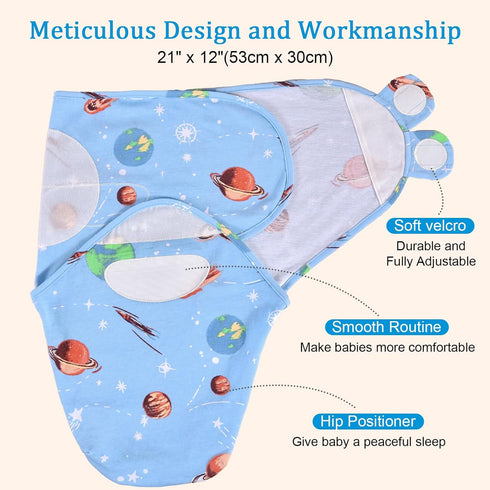 100% 3 Pack 0-3 david's kids Cotton Baby Swaddle Wrap for Months, Soft Breathable Swaddle Blanket for Newborn Infant