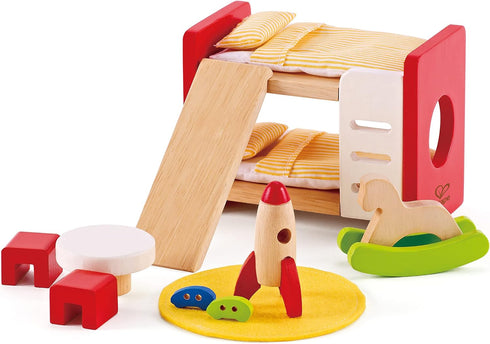 Hape Wooden Doll House Furniture Children's Room with Accessories for Creative Play