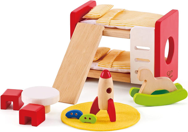 Hape Wooden Doll House Furniture Children's Room with Accessories for Creative Play