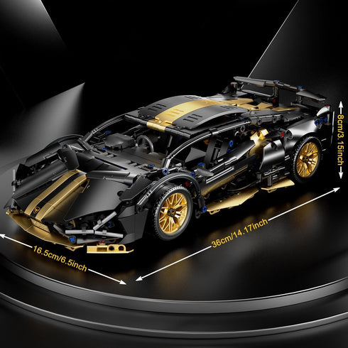 Sport Car Building Block Sets for Adults, 1:14 Race Car with LED Collectible Model Scale Engineering Toys Birthday