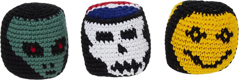 World Footbag Faces Footbag, 3 Pack