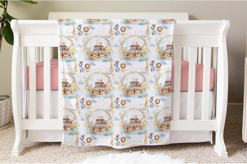 SqtmuHLuo Safari Jungle African Animal Baby Blanket Boy Girl Gift Neutral Elephant Giraffe