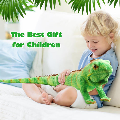 Syhood Lizard Stuffed Animals - 37.4'' Realistic Plush Toy Lizard, Soft Plush Reptile Gift for Kids