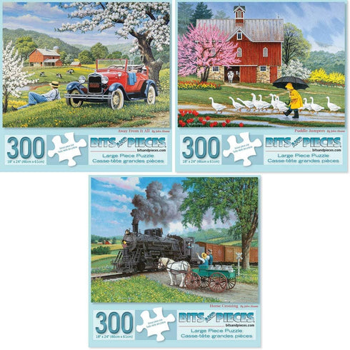 Bits and Pieces Value Set of Three 300 Piece Jigsaw Puzzles for
