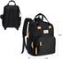 Backpack, Pack RUVALINO Diaper Bag Multifunction Travel Maternity Baby Changing Bags, Large Capacity, Waterproof, Black