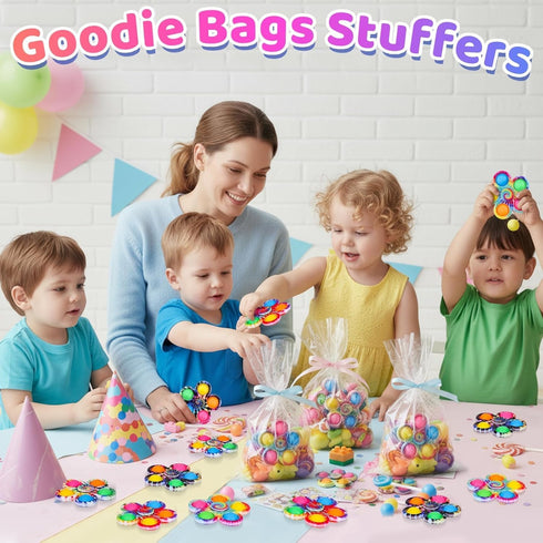 24 4-8, Gigilli Pcs Pop Fidget Spinner Bulk Easter Basket Stuffers for Kids Classroom for Kids Mini Sensory Fidget Toys