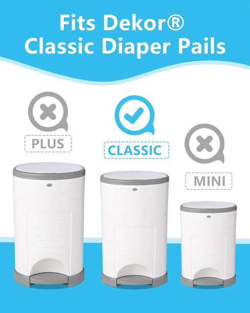 1980 (4 Pack) HIDALIFE Refills Compatible with Dekor Classic Diaper Pails, Disposable Diaper Trash Bags, Extra Thick