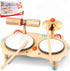 WINGYZ Kids Drum Set 6-in-1 Wooden Musical Instruments for Toddlers 13, Montessori