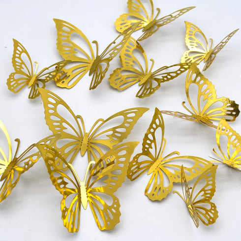 24pcs Butterfly Wall Stickers 3D, CAYUDEN Butterfly Decorations Wall Decor DIY Butterfly