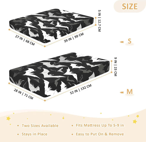 Bseiialft 52 28 Black White Bats Halloween Crib Sheets for Boys Girls Soft and Breathable Cotton Baby Sheets