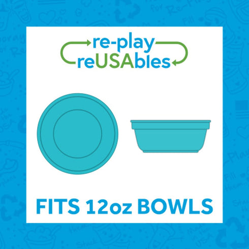 Re-Play 12 Oz. Toddler Bowls for Snack and Everyday Dining - Set of 4 Bowls with Lids - Dishwasher and Microwave Safe -