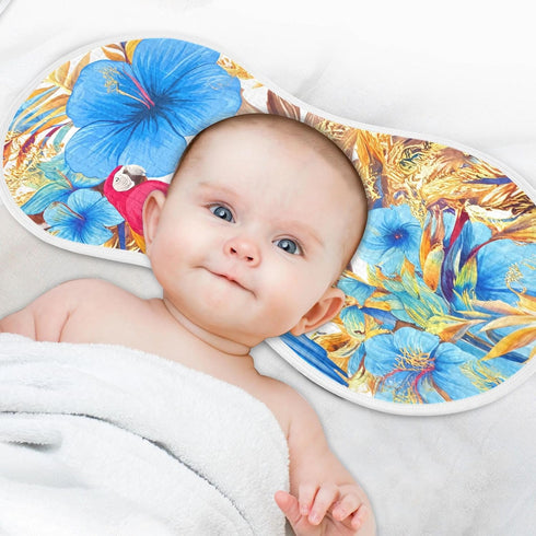 FLildon 2PCS Muslin Burp Cloth for Baby Tropical Floral Parrots Super Absorbent Burping Cloths, Bibs for Newborn Boys