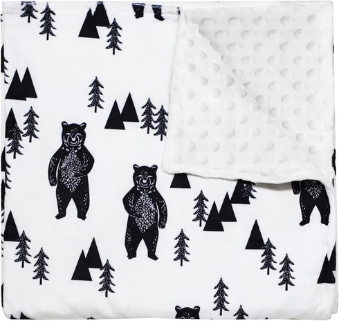 TANOFAR Bear Baby Blankets, Minky Toddler Blanket for Boys Girls, Dotted Backing,