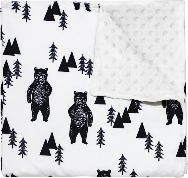 TANOFAR Bear Baby Blankets, Minky Toddler Blanket for Boys Girls, Dotted Backing,