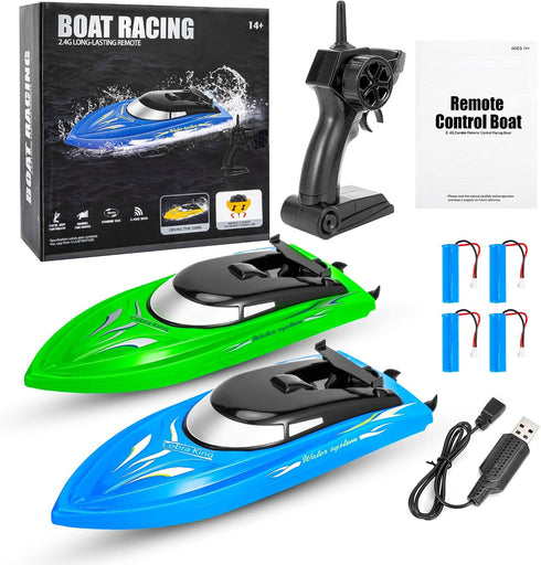 2PACK Adults,10km/H 2.4G 4 Lumiparty RC Boat,Remote Control Boats for Kids and High Speed Remote Control Boat, Fast RC