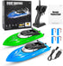 2PACK Adults,10km/H 2.4G 4 Lumiparty RC Boat,Remote Control Boats for Kids and High Speed Remote Control Boat, Fast RC