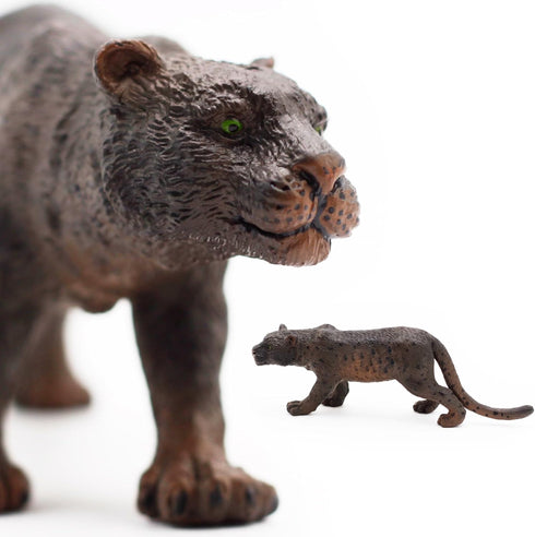 Gemini&Genius Black Leopard Animal Toy, Wildlife Action Figure for Kids, Great Gifts and Room Decoration