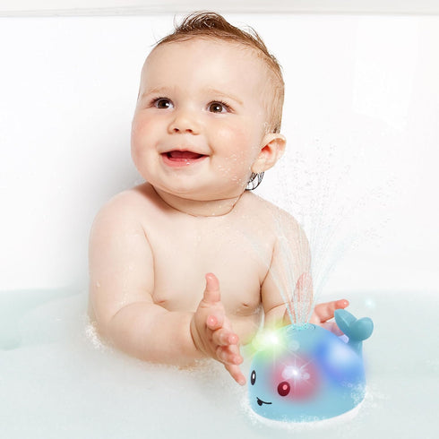 1-3, Whale Fountain Baby Bath Toys, Toddler Bath Toys for Kids Ages Light Up Toy Sprinkler
