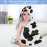 WELLDAY 30x30 Inch Cow Patter Black White Print Baby Towel Ultra Soft Hooded Towels for Babies - Ultra Absorbent Cotton