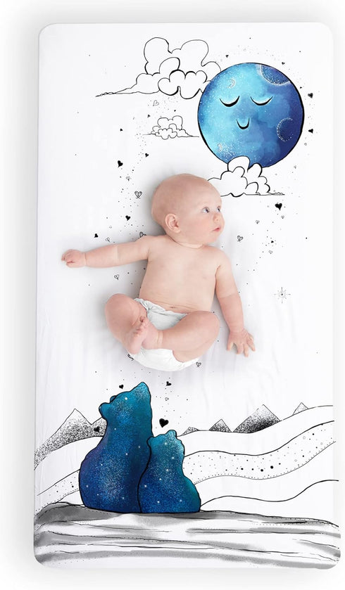 JumpOff Jo Fitted Crib Sheet, Super Soft 100% Cotton for Standard Crib Mattresses and Toddler Beds, 28 in. x 52 in,