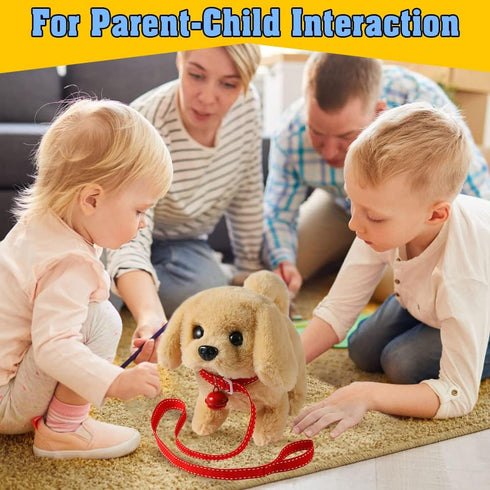 Plush Golden Retriever Toy - Electronic Interactive Puppy, Walking, Barking, Tail Wagging Companion for Kids
