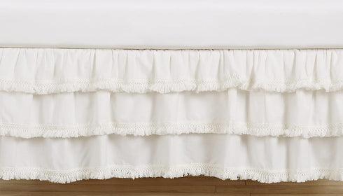 Sweet Jojo Designs Ivory Boho Bohemian Girl Baby Nursery Crib Bed Skirt