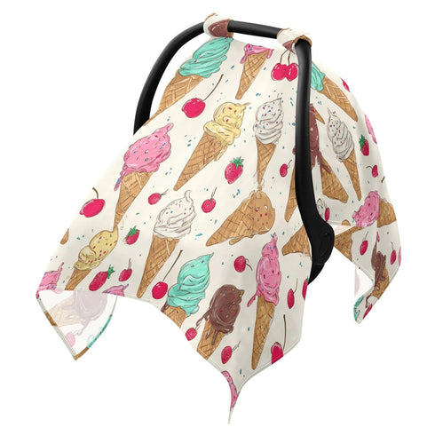 Mazeann Retro Ice Creams Colorful Car Seat Cover Baby Breathable Soft Infant Carseat