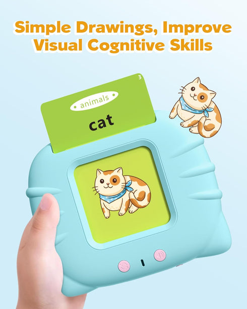 Talking Flash Cards for Toddlers 1-4 Years - Language Learning Toys, Pocket Speech Therapy Toys with 224 Words