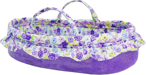 Cozy 14" June Garden Dream Doll Bassinet - Baby Doll Portable Carrier - Fits for American Girl Dolls up to - Soft