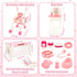 12" Set deAO Baby Doll Stroller Toys with Baby Doll Accessories Crib Bed High Chair Nursery Role Play Play Mat,Travel