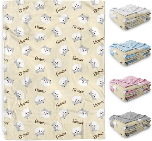 Personalized Baby Blanket with Name, Custom Toddler Blanket for Girls Boys, Double